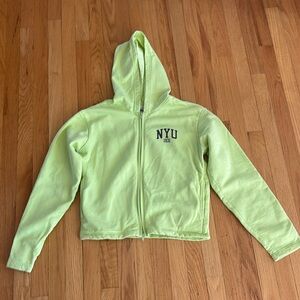 NYU sweatshirt - lime green- New York University
